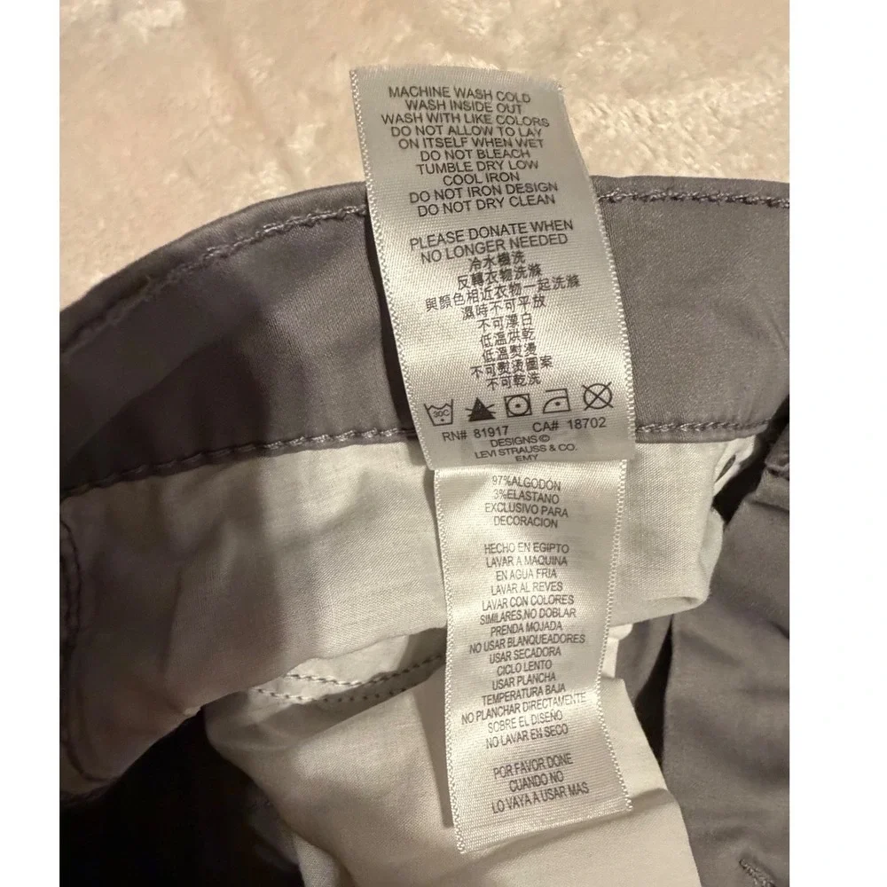 Levis 511 Slim Fit Boys Pants Gray Twill Size 16 Regular W28 L28 7648-G86